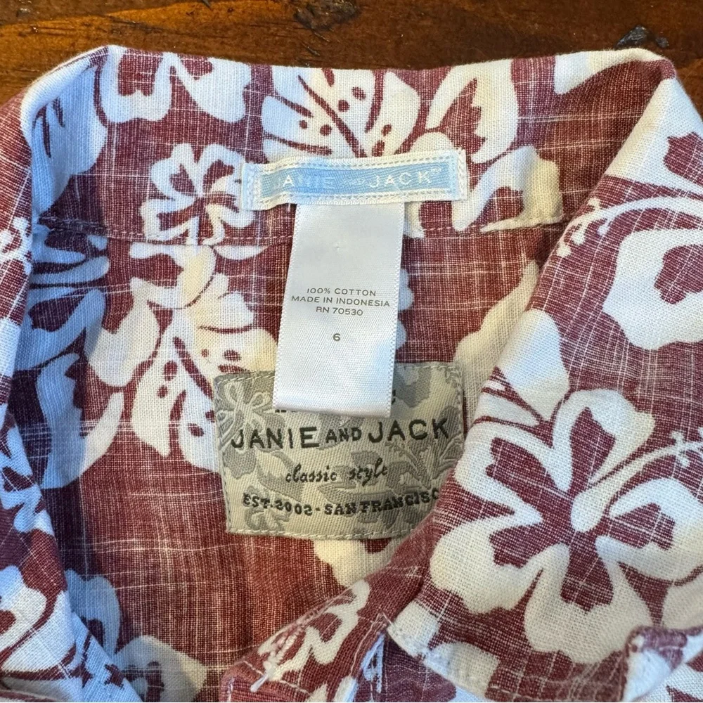 Janie and Jack- 4th of July Swim‎ Trunks and Shirt Set - Red and White